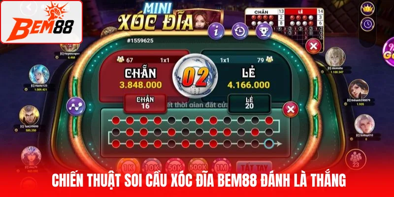 Chiến thuật soi cầu xóc đĩa BEM88 đánh là thắng